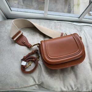 Zara Tan Leather Shoulder Bag